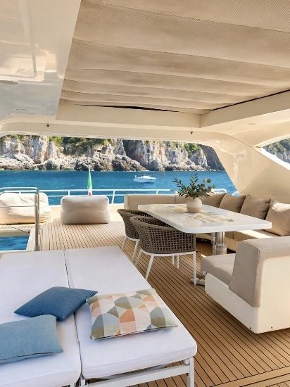Ocean Delta 11 yacht outdoor living area